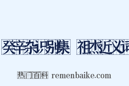 癸辛杂识别集·祖杰近义词是什么意思的图片